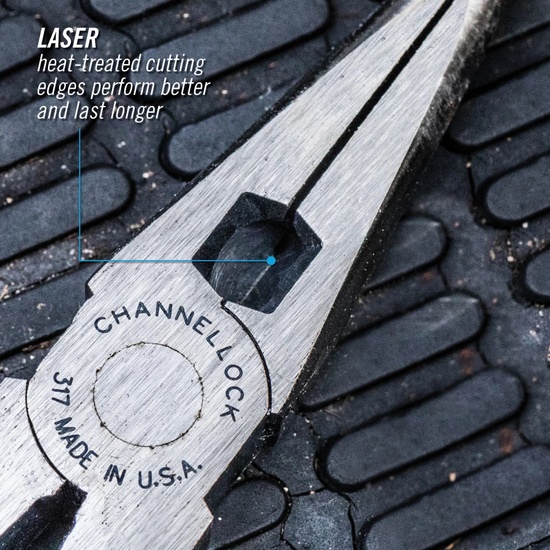 Channellock 8″ Long Nose Pliers w/ Side Cutter - Image 4