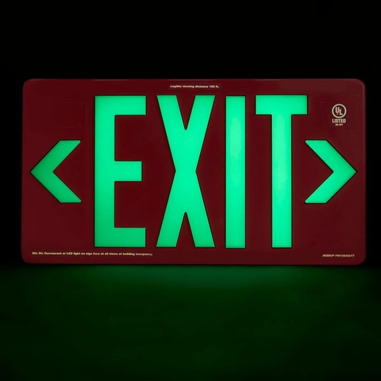 Photoluminescent Exit Sign for Outdoor and Wet Locations 100FT - Image 12
