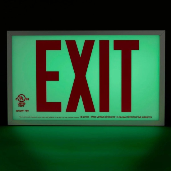 Photoluminescent Exit Sign with Aluminum Frame 50FT - Image 12