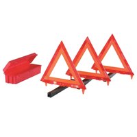 Cortina Triangle Warning Kit 3 Triangles in Living Hinge Box 18 in Red-Hi-Vix Orange