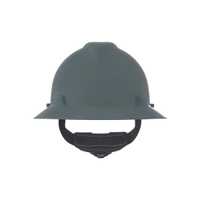 MSA V-Gard Slotted Full-Brim Hard Hat, Gray, w/Fas-Trac III Suspension