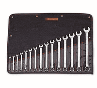 Wright Tool Combination Wrench WRIGHTGRIP® 20 15 Piece Set - 12 Point Full Polish 5/16" - 1-1/4"