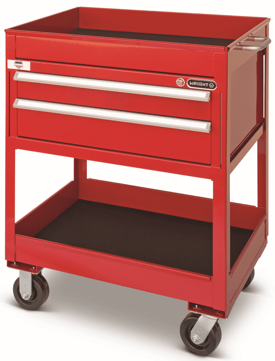 Wright Tool 30" 2 Drawer Heavy Duty Utility Cart 30"W X 42"H X 22"D Top Shelf - Image 1