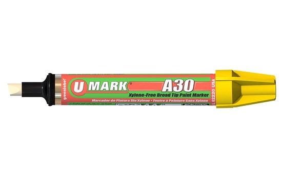 U-Mark A30 Broad Tip Paint Marker – Yellow (6/box) - Image 1