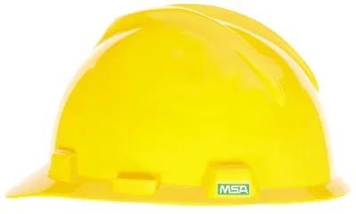MSA V-Gard Slotted Hard Hat Cap, Swing Suspension, Yellow - Image 2