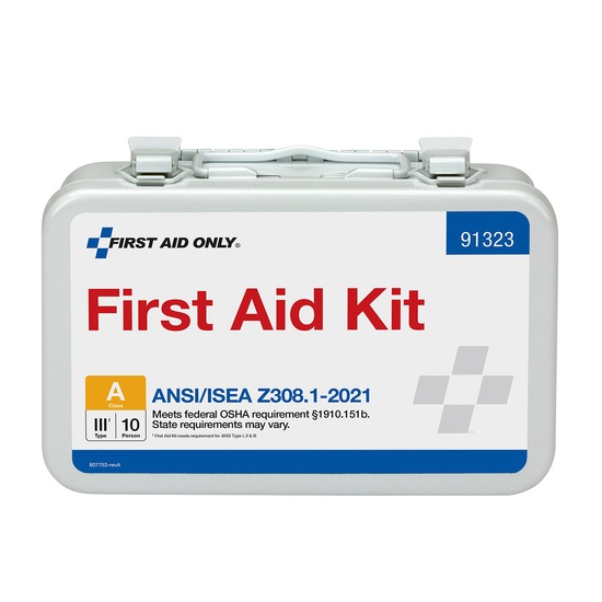 First Aid Only 10 Person ANSI A Metal First Aid Kit, ANSI 2021 Compliant - Image 3