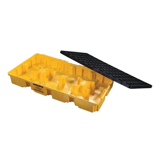 Eagle Manufacturing 2 Drum 30 Gallon Sump Capacity Modular Spill Containment Platform without Drain Yellow - Image 5