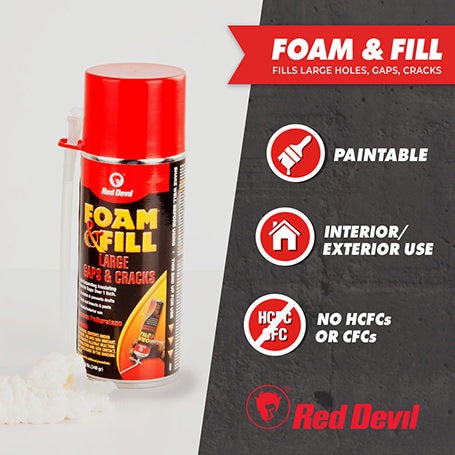Red Devil Foam & Fill Large Gaps & Cracks Expanding Polyurethane Sealant 8 Oz - Image 2