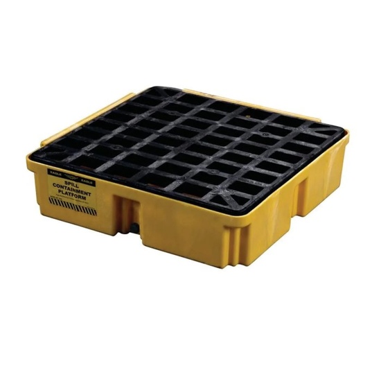 Eagle Manufacturing 1 Drum 15 Gallon Sump Capacity Modular Spill Containment Platform with Drain Yellow - Image 2