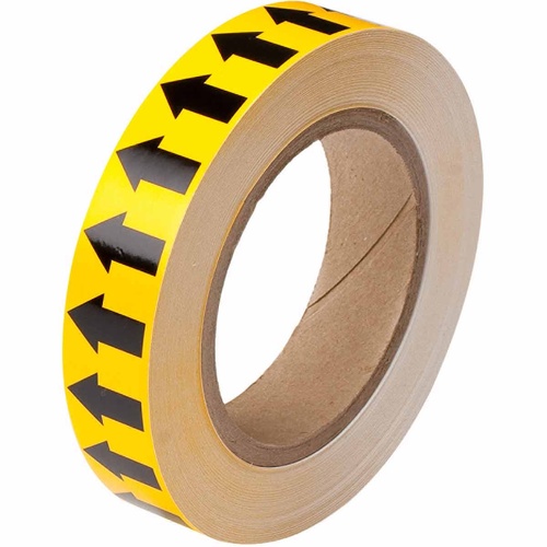 Brady Pipe Marker Tape with Arrows - 1" Black on Yellow