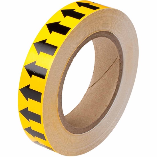 Brady Pipe Marker Tape with Arrows - 1" Black on Yellow - Image 1