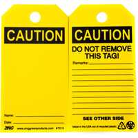 ZING Eco Safety Tag Caution 10 Pack
