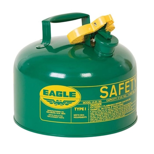 Eagle Manufacturing 2.5 Gallon Safety Can for Combustibles Type I Flame Arrester Green