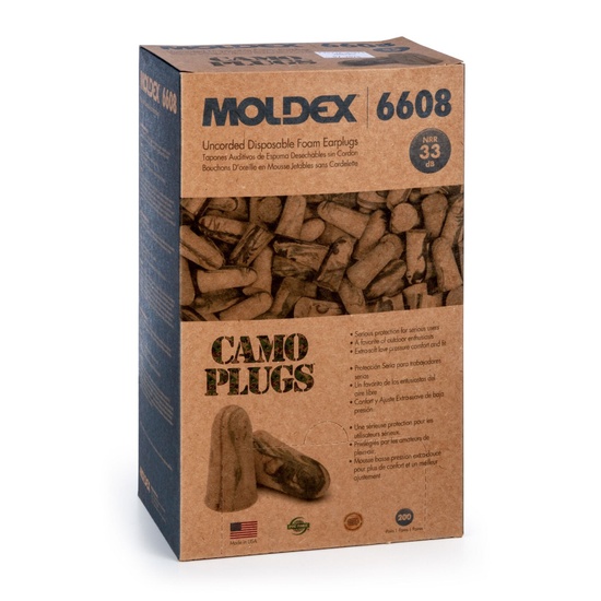 Camo Plugs® Disposable Earplugs, Foam, Brown/Tan/Green, Uncorded - Image 1