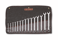 Wright Tool Combination Wrench WRIGHTGRIP® 20 15 Piece Set - 12 Point Metric Full Polish 7mm - 22mm
