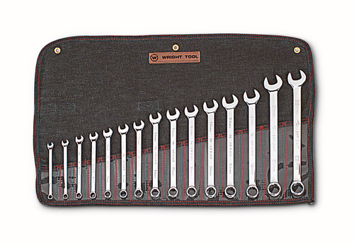 Wright Tool Combination Wrench WRIGHTGRIP® 20 15 Piece Set - 12 Point Metric Full Polish 7mm - 22mm
