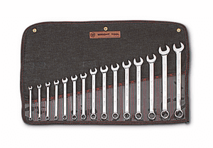 Wright Tool Combination Wrench WRIGHTGRIP® 20 15 Piece Set - 12 Point Metric Full Polish 7mm - 22mm