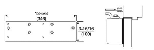 Norton 7786689 Narrow Frame Drop Plate for 7500 Series Aluminum Finish