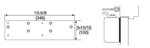 Norton 7786689 Narrow Frame Drop Plate for 7500 Series Aluminum Finish - Image 1