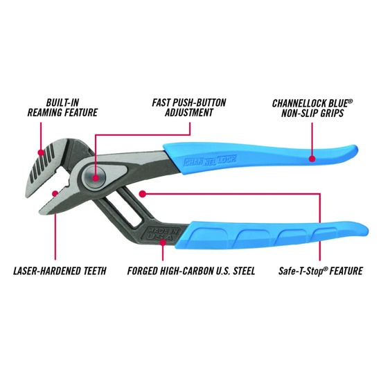 Channellock 430X 10-inch SPEEDGRIP Straight Jaw Tongue & Groove Pliers - Image 1