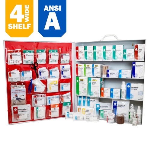 HART ANSI Class A Extra-Wide 4-Shelf First Aid Station