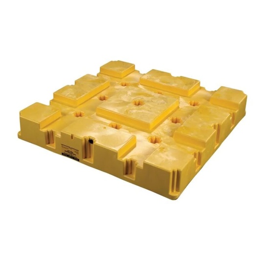 Eagle Manufacturing 4 Drum Plastic Pallet With Drain Yellow - Image 5