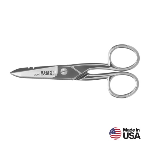 Klein Tools Electrician's Scissors, Nickel Plated