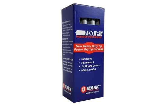 U-Mark 100P Fine Line Industrial Paint Marker – Silver - Image 2
