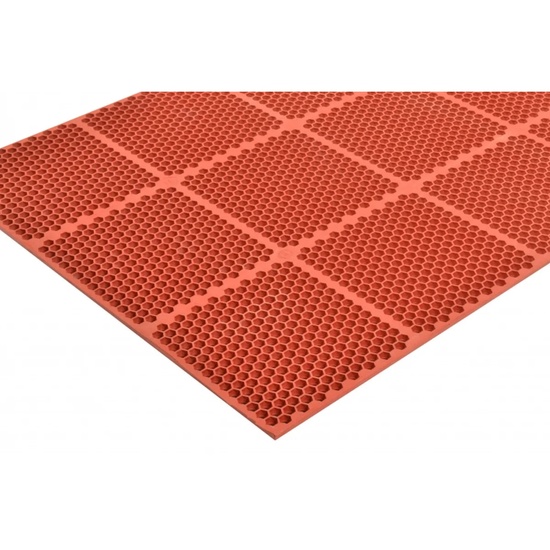 NoTrax Drainage Anti-Fatigue Mat Optimat T15 Red - Image 2
