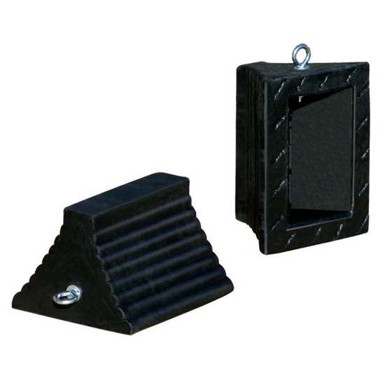 Checkers General-Purpose Rubber Wheel Chock with Cored Bottom Trucks & Trailers - Image 2