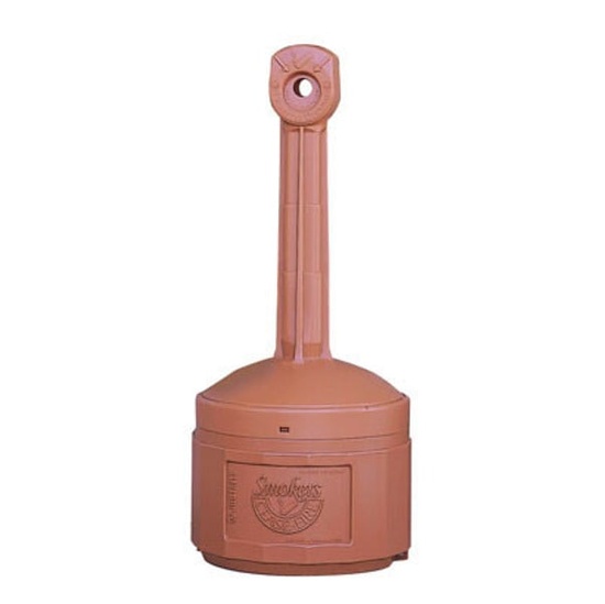 Justrite 4 Gallon Plastic Outdoor Ashtray, Original Smoker's Ceasefire®, Terra Cotta - 26800T - Image 1
