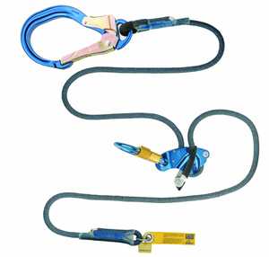 3M DBI-SALA Trigger X Adjustable Rope Positioning Lanyard Blue 6 ft 310 lb Cap Rebar Hook