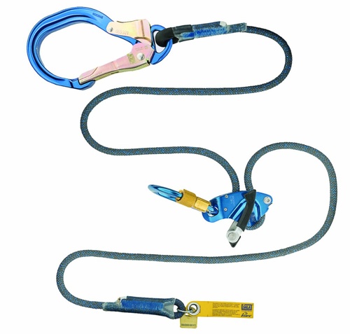 3M DBI-SALA Trigger X Adjustable Rope Positioning Lanyard Blue 6 ft 310 lb Cap Rebar Hook