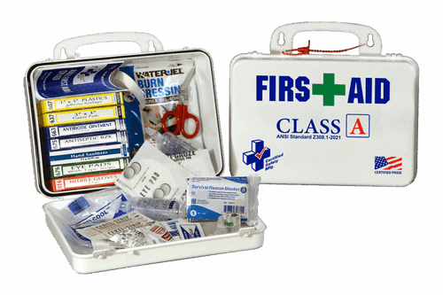 Certified Safety 16PW Class A 21 ANSI 18M First Aid Kit – Poly White Case