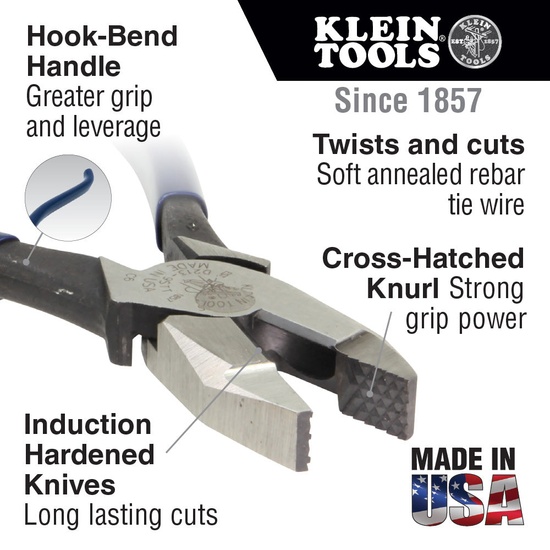 Klein Tools Ironworker's Pliers Heavy-Duty Cutting - Image 8