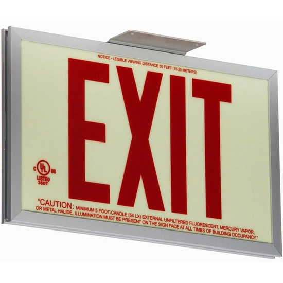 Photoluminescent Exit Sign with Aluminum Frame 50FT - Image 15