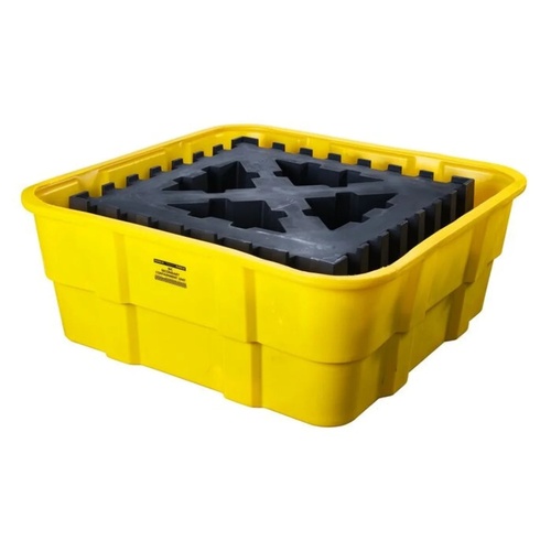 Eagle Manufacturing 400 Gallon Sump Capacity IBC Containment Unit with Polyethylene Platform No Drain Yellow
