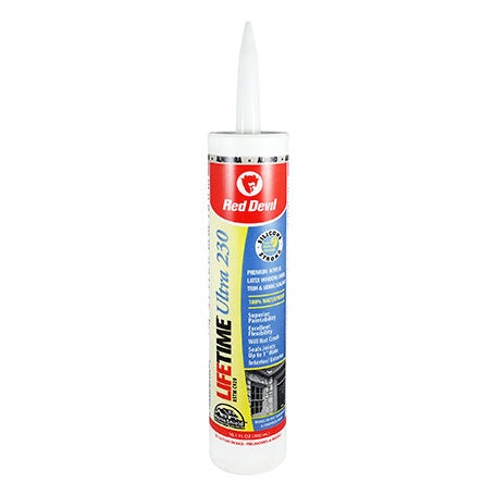 Red Devil Lifetime Ultra 230 Premium Elastomeric Acrylic Latex Sealant 10.1 FL OZ Cartridge - Image 1