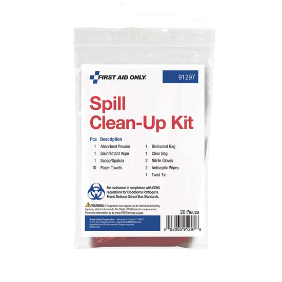 First Aid Only Bloodborne Pathogen (BBP) Unitized Spill Clean Up Kit with CPR Plastic Case - Image 3