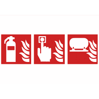 Restaurant Fire Safety Sign Kit ISO 7010 F001 + F005 + F012 (3-Pack)