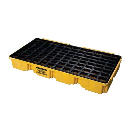 Eagle Manufacturing 2 Drum 30 Gallon Sump Capacity Modular Spill Containment Platform without Drain Yellow - Image 1