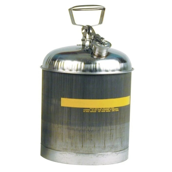 Eagle Manufacturing 5 gallon Self Close Stainless Steel Safety Can Flame Arrester - Image 1