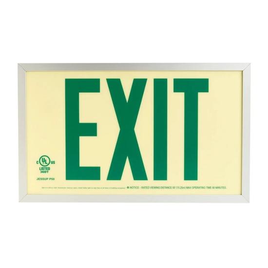 Photoluminescent Exit Sign with Aluminum Frame 50FT - Image 16