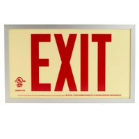 Photoluminescent Exit Sign with Aluminum Frame 50FT