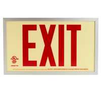 Photoluminescent Exit Sign with Aluminum Frame 50FT