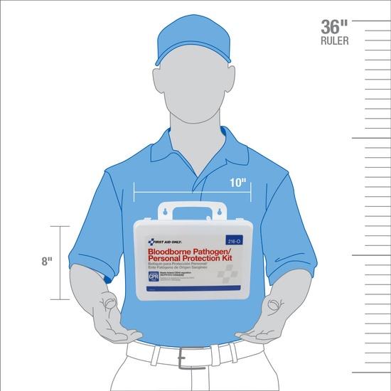 First Aid Only Bloodborne Pathogen (BBP) Spill Clean Up Kit & Personal Protection with CPR Pack, Plastic Case - Image 2