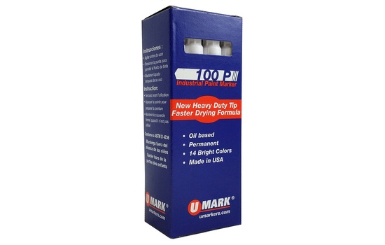U-Mark 100P Fine Line Industrial Paint Marker – White - Image 2