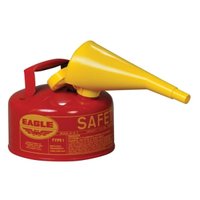 Eagle Manufacturing 1 Gallon Steel Safety Can for Flammables Type I Flame Arrester Funnel Red