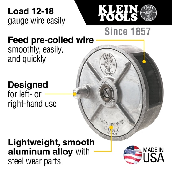 Klein Tools Tie Wire Reel, Lightweight Aluminum - Image 4
