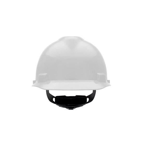 MSA V-Gard Slotted Cap, White, W/Fas-Trac III Suspension - Image 1
